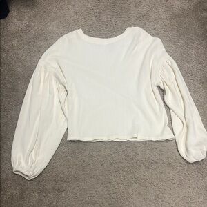 Z Supply Cream Puff Sleeve Crop Blouse